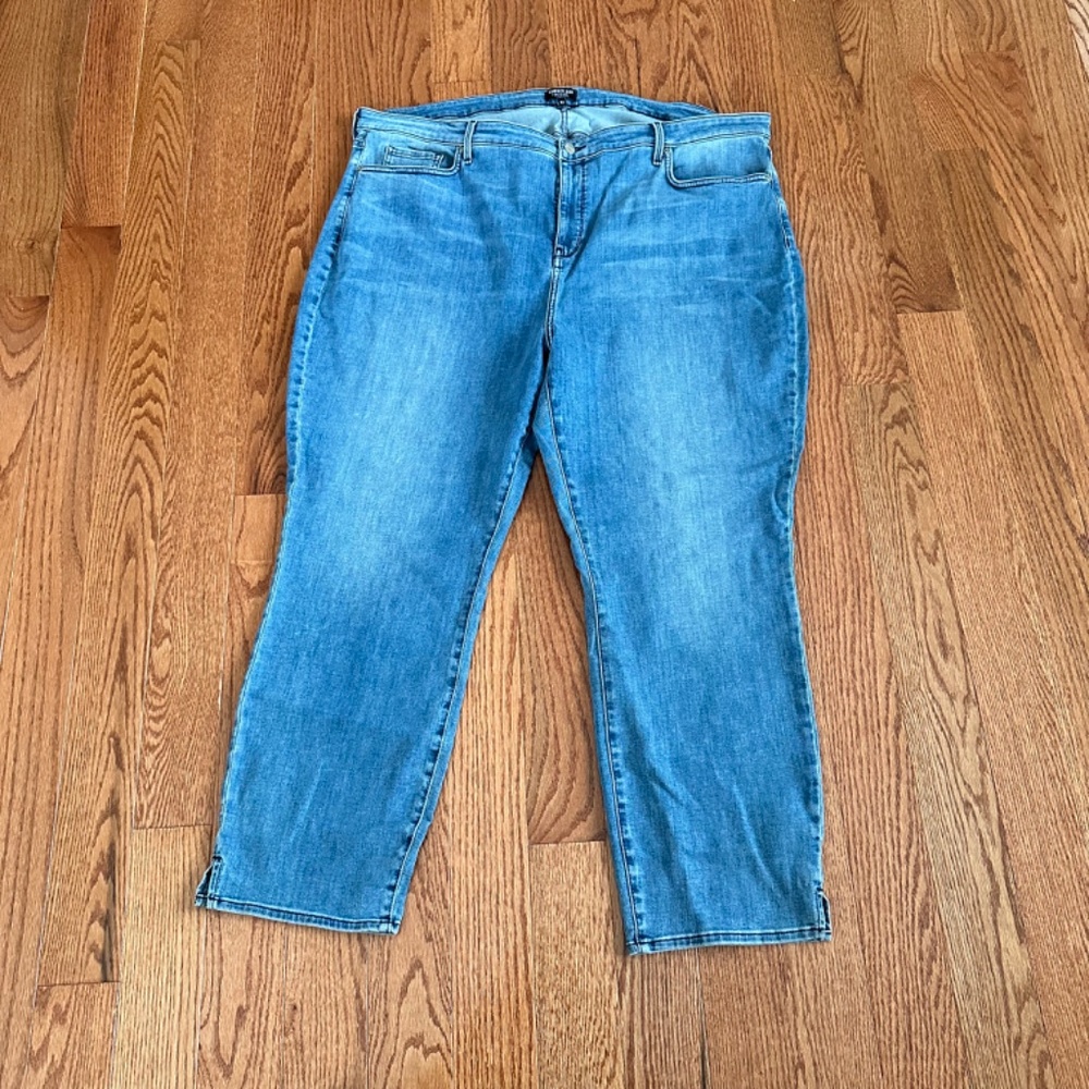 NYDJ Curve 360 Straight Ankle Slit Cropped Jeans Women's Size 24 - Picture 10 of 11